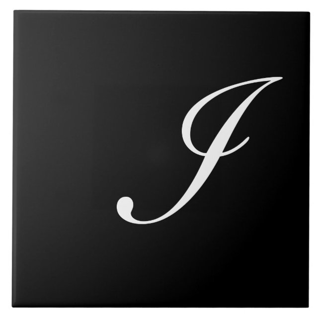 I Monogram inledande vit på svart Kakelplatta (Framsidan)