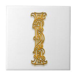 I Monogram "Irish Guld" Ceramic Tile Kakelplatta