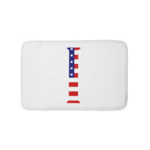 I Monogram övertäckt av USA flagga