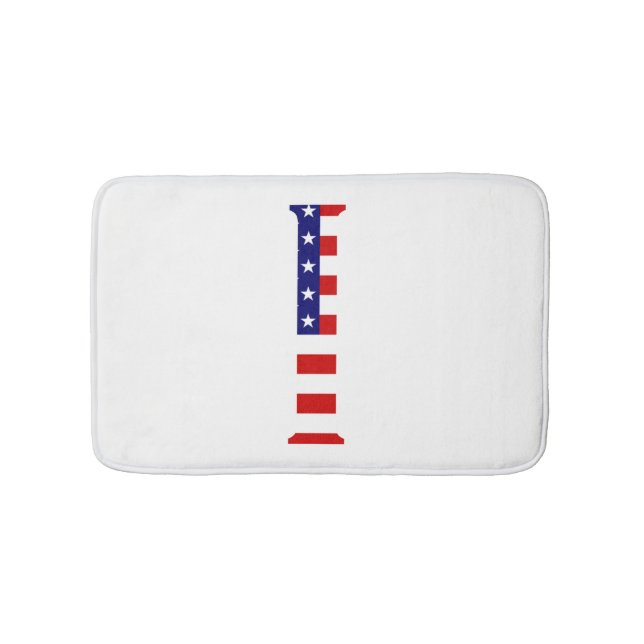 I Monogram övertäckt av USA flagga Badrumsmatta (Framsidan)