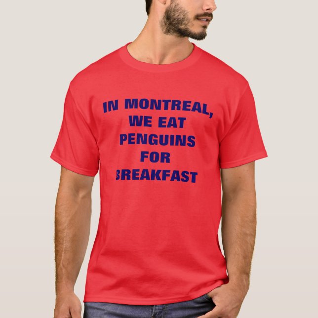 I MONTREAL ÄTER VI PENGAR FÖR BREAKFAST TEE (Framsida)