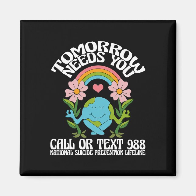 I morgon behöver du 988 självmordsförebyggande bel magnet (Framsidan)