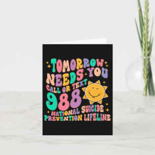 I morgon behöver du ringa text 988 Nationellt själ Kort