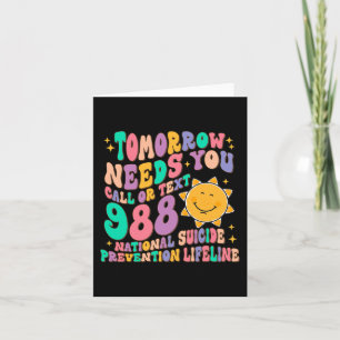 I morgon behöver du ringa text 988 Nationellt själ Kort
