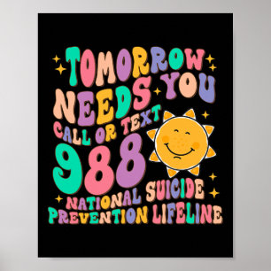 I morgon behöver du ringa text 988 Nationellt själ Poster