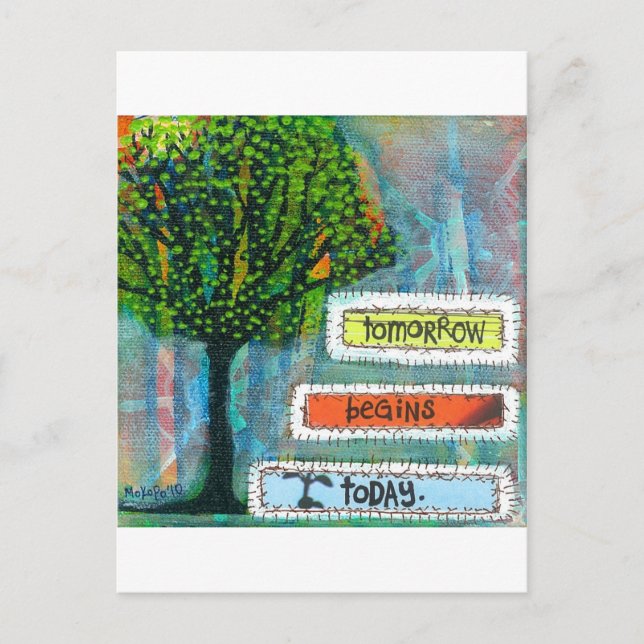 I morgon börjar i dag vykort (Framsida)