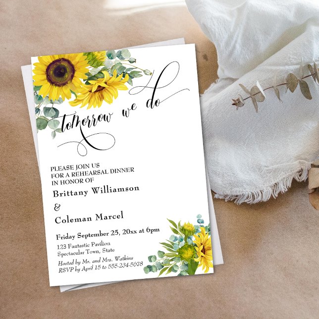 I morgon gör vi Blommigt Rehearsal Dinner Inbjudningar (Skapare uppladdad)