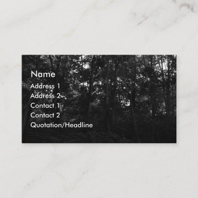 I MÖRKEN SKOGEN VISITKORT (Framsida)