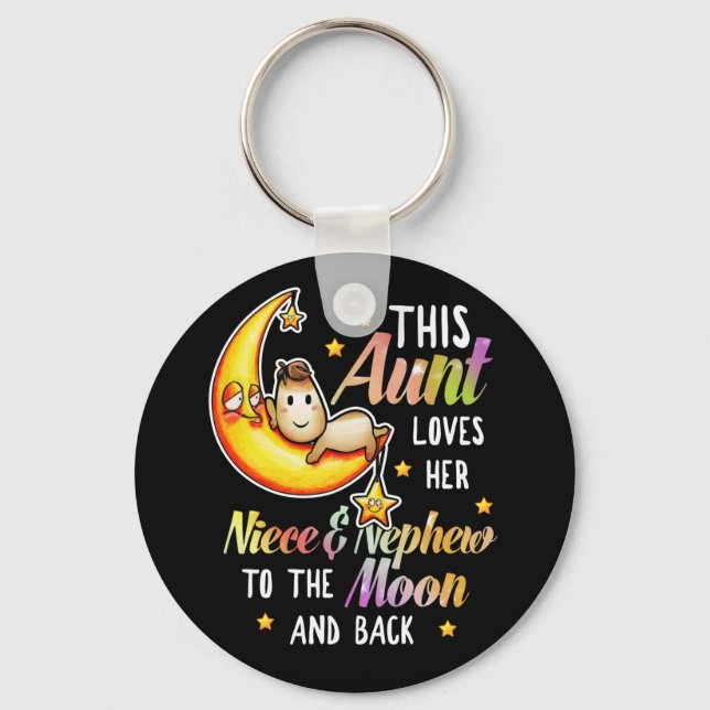 I Moster Kärlek hennes systerson till Måne Nyckelring (Framsida)