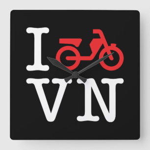 I Motorcykel Vietnam Fyrkantig Klocka