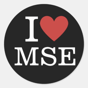 I ❤️ MSE Materials Science and Engineering Runt Klistermärke