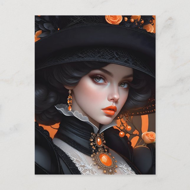 I närheten av en person som bär hatt, viewe vykort (Framsida)