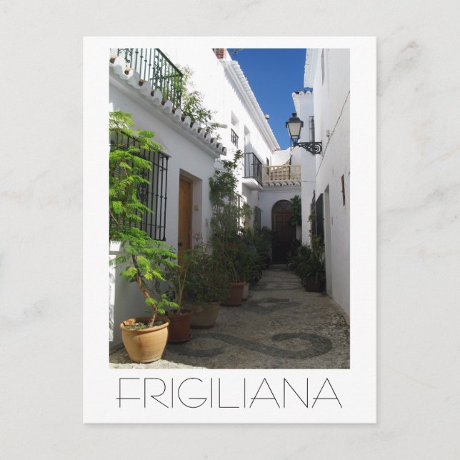 I Narrow Streets of Frigiliana, Spanien Vykort (Framsida)