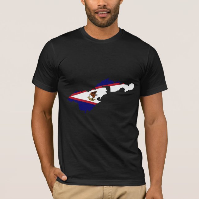 I naturlig storlek American Samoa flaggakarta T-shirt (Framsida)