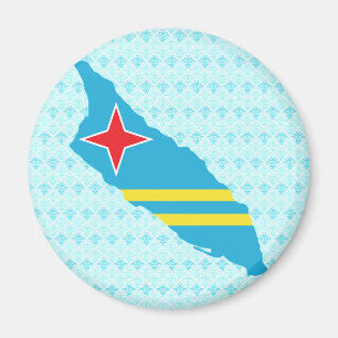 I naturlig storlek Aruba flaggakarta Magnet