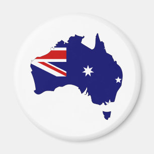 I naturlig storlek Australien flaggakarta Magnet