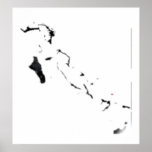 I naturlig storlek Bahamas flaggakarta Poster