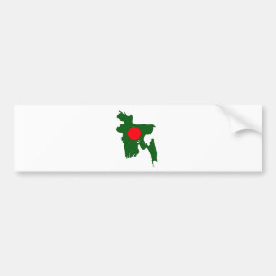 I naturlig storlek Bangladesh flaggakarta Bildekal