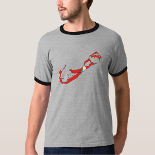 I naturlig storlek Bermuda flaggakarta T-shirt