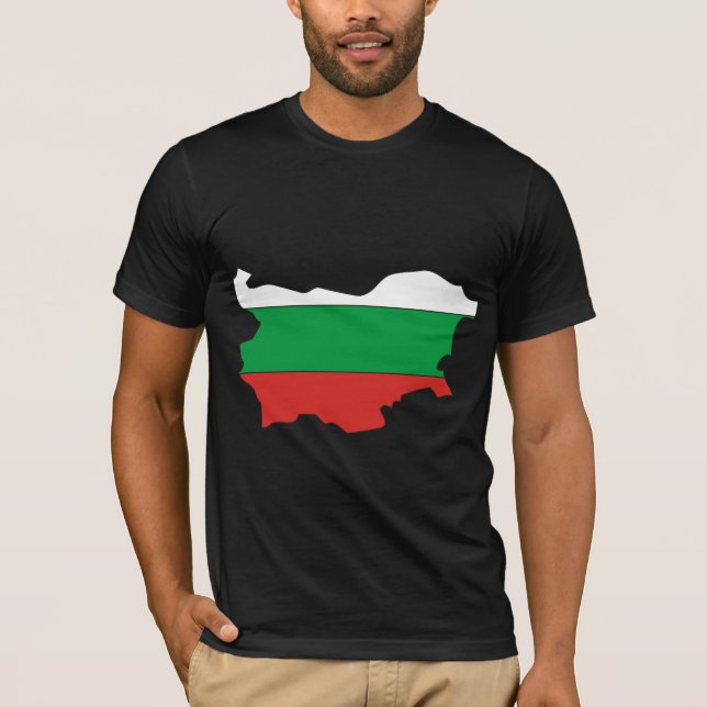 I naturlig storlek Bulgarienflaggakarta Tee Shirt (Framsida)