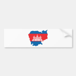 I naturlig storlek Cambodja flaggakarta Bildekal