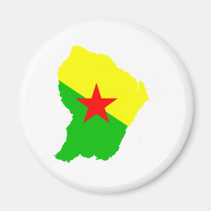 I naturlig storlek Franska Guyana flaggakarta Magnet