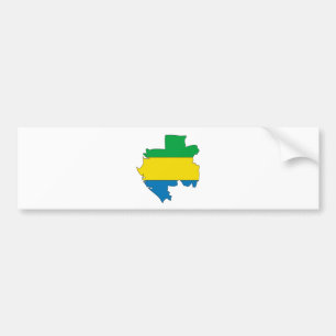 I naturlig storlek Gabon flaggakarta Bildekal
