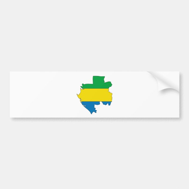 I naturlig storlek Gabon flaggakarta Bildekal (Framsidan)