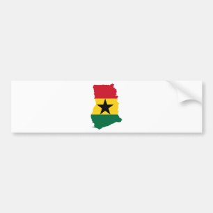 I naturlig storlek Ghana flaggakarta Bildekal