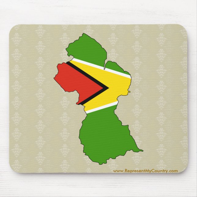 I naturlig storlek Guyana flaggakarta Musmatta (Framsidan)