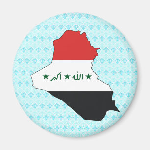 I naturlig storlek Irak flaggakarta Magnet