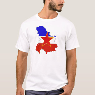 I naturlig storlek Jugoslavien flaggakarta Tee Shirt