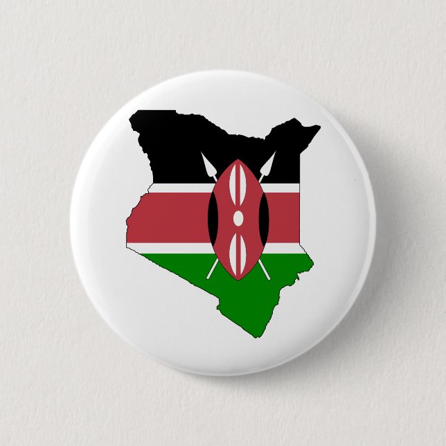 I naturlig storlek Kenya flaggakarta Knapp (Framsida)