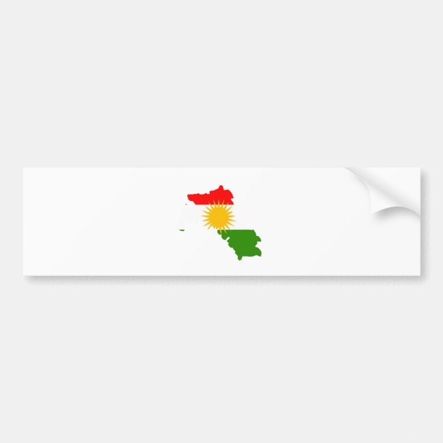 I naturlig storlek Kurdistanflaggakarta Bildekal (Framsidan)