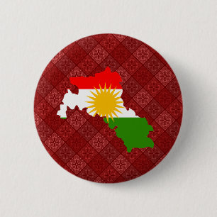 I naturlig storlek Kurdistanflaggakarta Knapp