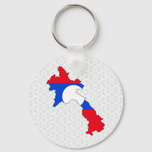 I naturlig storlek Laos flaggakarta Nyckelring