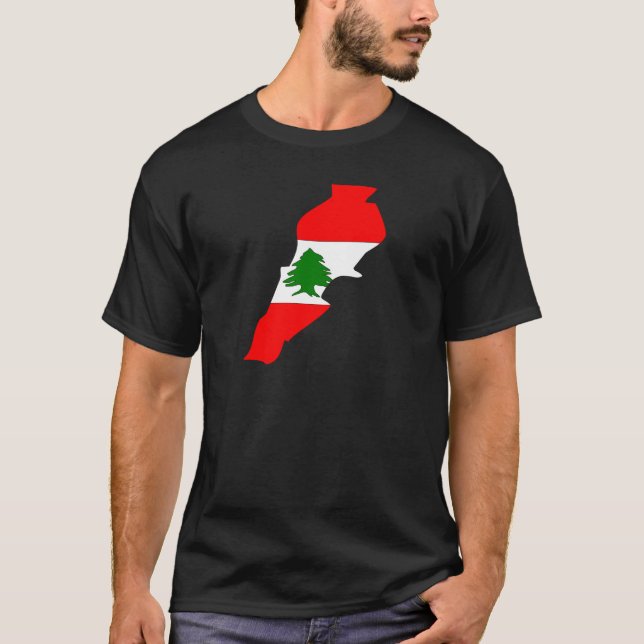 I naturlig storlek Libanon flaggakarta Tröja (Framsida)