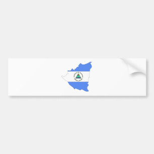 I naturlig storlek Nicaragua flaggakarta Bildekal