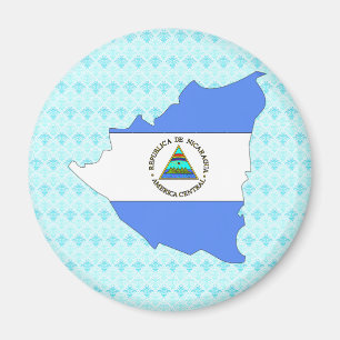 I naturlig storlek Nicaragua flaggakarta Magnet
