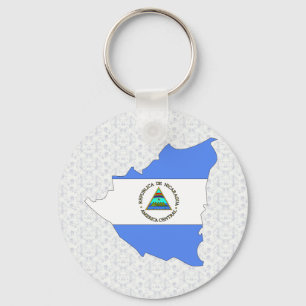 I naturlig storlek Nicaragua flaggakarta Nyckelring