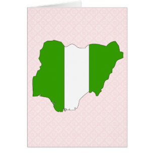 I naturlig storlek Nigeria flaggakarta Hälsningskort