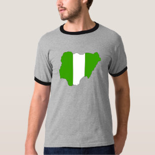 I naturlig storlek Nigeria flaggakarta T Shirt
