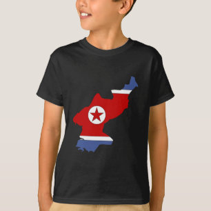I naturlig storlek Nordkorea flaggakarta Tee