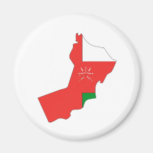 I naturlig storlek Oman flaggakarta Magnet