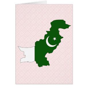 I naturlig storlek Pakistan flaggakarta Hälsningskort