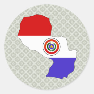I naturlig storlek Paraguay flaggakarta Runt Klistermärke