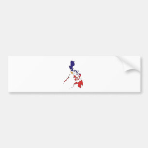 I naturlig storlek Philippines flaggakarta Bildekal
