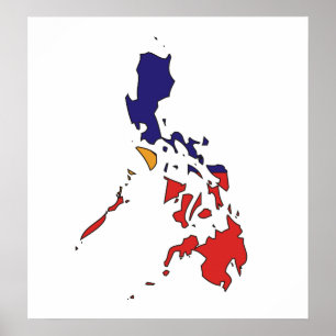 I naturlig storlek Philippines flaggakarta Poster
