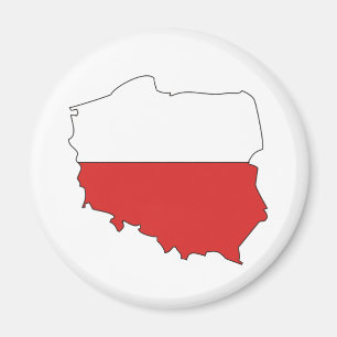 I naturlig storlek Polen flaggakarta Magnet