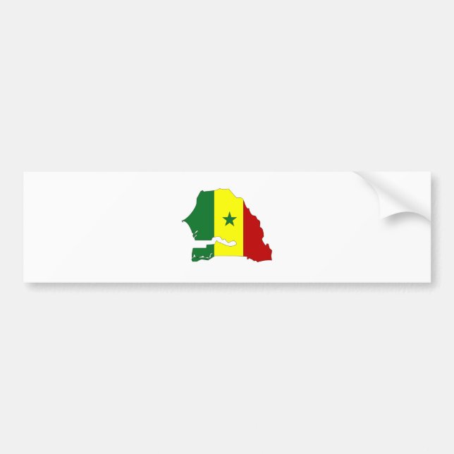 I naturlig storlek Senegal flaggakarta Bildekal (Framsidan)